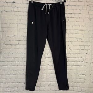 Under Armour Black Track Pants Bottom Zip